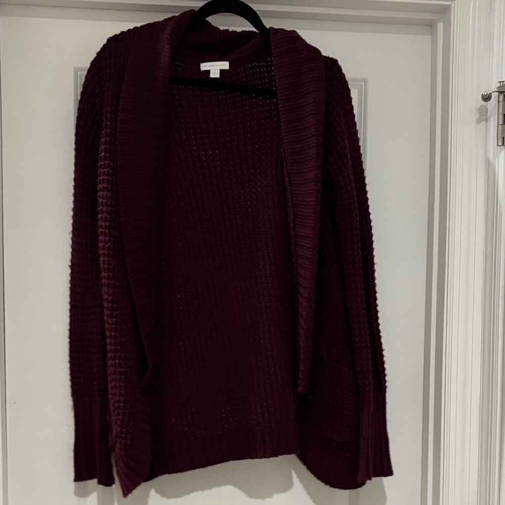 New York & Company Deep Burgundy Cardigan